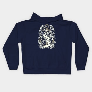 Retro Boat Anchor With Rope Heart Arrows And Bones Kids Hoodie